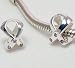 Memorial Ribbon .925 Sterling Silver Charm with Zirconia Stones Pandora Chamilia Biagi & European Bracelets Compatible