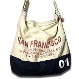 クシュッとルーズなキャンバス素材のロゴプリントショルダー SF