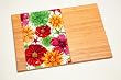 Floral Splash Wooden Cutting Board w/ Glass Inset