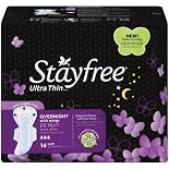 Stayfree Ultra Thin Pads, with Wings, Overnight 14 pads