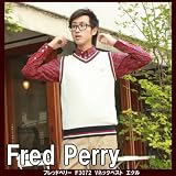 【２０％ＯＦＦ】フレッドペリー Fred Perry V ネック ベスト シャツジレ ジレ エクルー ネイビー レッド ライン F3072 09 UK モッズ 月桂樹 コットン フレッド・ペリー 新作 正規品 f307209 ペリー