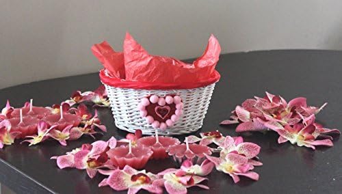 JJ Couture Set - 12 Floating Candles, 4 Dozens of Orchid Flowers, and a Decorated Basket
