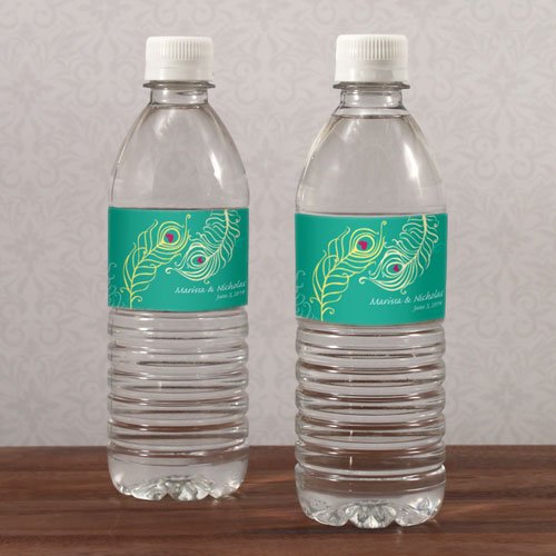 20PC 1049-13WS Perfect Peacock Water Bottle Label Lavender,Pastel Pink,Red,Lemon
