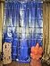 2 Dark Blue Gold Brocade Silk Sari Curtains Silk Drapery Window Treatment India 96