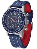 Detomaso Classic Herren-Armbanduhr FIRENZE Chronograph Blau Zifferblatt Leder
