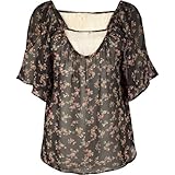FULL TILT Cold Shoulder Chiffon Womens Top