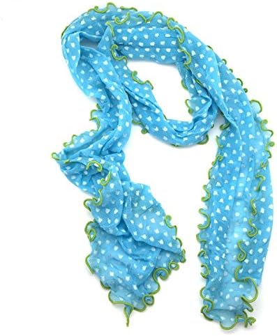 Liza Jane Norman Unique Designer Scarf (Blue and White with Green Trim)