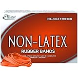Alliance Non-Latex Rubber Bands - Size &nbsp;#64 (3 1/2 x 1/4 Inches) - Protect Users From Latex Allergy&nbsp;Reactions - Bright Orange, 1 Pound Box (37646)