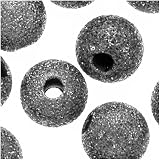 Gun Metal Plated Stardust Sparkle Round Beads 6mm (50)
