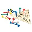Wooden Triangle I.Q. Test Solitaire Peg Game