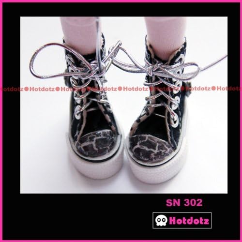 Blythe Blythe š 22cm doll size š HotDotz Skull Studded Long sneakers ( black ) SN302