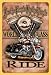 Sporting Goods : 11x17 World Class American Biker Motorcycle Vintage Metal Sign