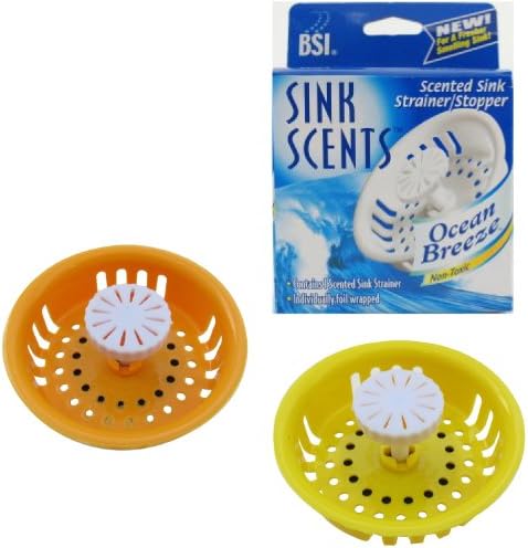 Sink Scents ~ Scented Sink Strainer/Stopper ~ 2 Pack, Assorted Fragrances