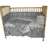 Tadpoles Black Damask 4 piece Crib Set