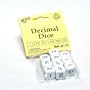 10 Decimal Dice, White/Blue
