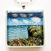 Cliff Walk at Pourville by Claude Monet Glass Tile Pendant Necklace