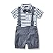 Baby Boy's Bowtie Gentleman Romper Jumpsuit Overalls Stripe Rompers Sets