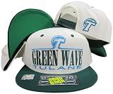 Tulane Green Wave White/ Two Tone Plastic Snapback Adjustable Plastic Snap Back Hat / Cap