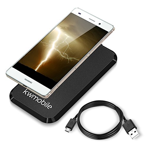 kwmobile Wireless Qi Charging station in black for Huawei P8 Lite and other devices with the Qi-Standard