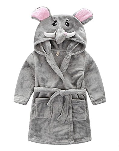 Taiycyxgan Little Girl's Coral Fleece Bathrobe Unisex Kids Robe Pajamas Sleepwear