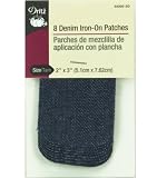 Dritz Iron-On Patches 2''X3'' 8/Pkg-Dark Blue Denim