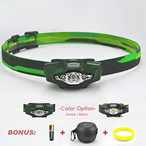 HEIMDALL Mini Size Headlamp Led Flashlight with Red Light for Hiking, Running, Camping & Dog Walking. Head Flashlight IPX6 Water Resistant, 115lumen, 6 Light Modes, 1AA Battery(included)Long Last