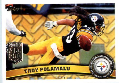 2011 Topps Football Card # 85 Troy Polamalu - Pittsburgh Steelers - NFL Trading Card in a Protective Case!