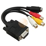 VGA Adapter to TV S-Video RCA Out Cable for PC Video