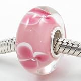 (Free Shipping) Solid Silver Core 925 Stamped European Lampwork Murano Glass Bead Charm Fits Pandora Biagi Chamilia Troll Beads Bracelets