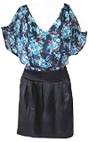 the grace eboutique Vintage summer garden floral black skirt party v neck shift dress
