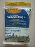 Riccar 2000, 4000 and Simplicity 5000, 6000 Type A Vacuum Bags Microfiltration with Closure - 6 Pack