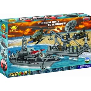COBI Small Army Torpedo Boat in Harbor, 750 Piece Set by 