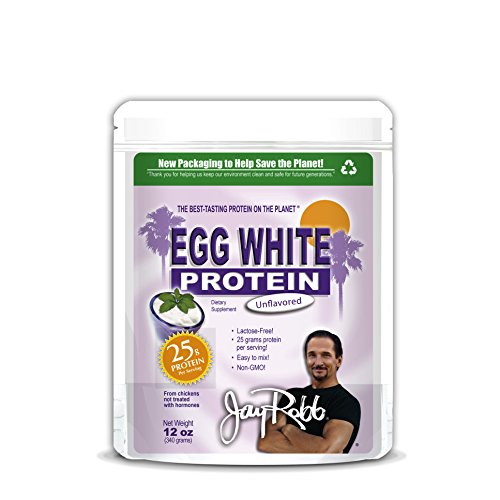 Jay Robb - Egg White Protein Powder, Outrageously Delicious, Unflavored, 10 Servings (12 oz)