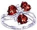 14K White Gold Three-Of-Hearts Gemstone and title=
