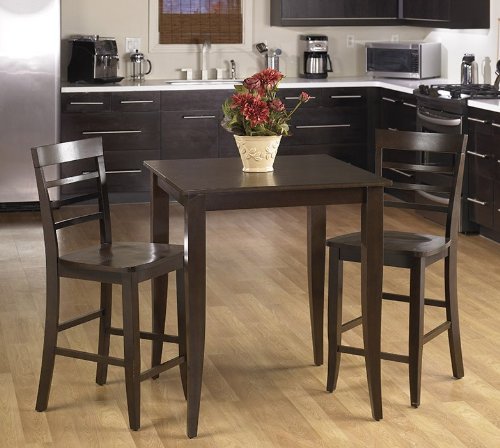 3pc Bar Table & Stools Set in Espresso Finish