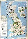 Map Britain Ireland 1963 Electricity Production Iron
