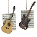 Rockin Guitars with sheet Music Ornament Set Acoustic and Electric Guitars MW