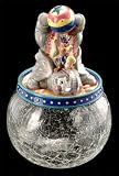 Porcelain Top/Crack Glass Belly Elephant Cookie Jar