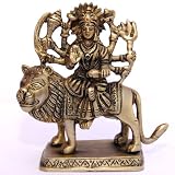 Antique Figurine Goddess Durga Metal Sculpture 4 inches