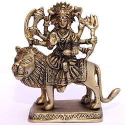 Goddess Durga Metal Sculpture Antique Figurines