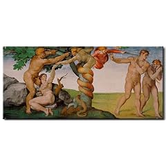 HANDBEMALT XXL FORMAT !!! NEUHEIT !!! Bild auf LEINWAND + 1 teilig + Bilder Inspirationen Baum Vertreibung aus dem Paradies + Wandbilder 885 XXL +++ RIESEN BILDER AUSWAHL IN UNSEREM HAENDLERSHOP +++