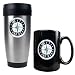 Seattle Mariners MLB Stainless Steel Travel Tumbler & Black Ceramic Mug Set - Primary Logo by Great American Products