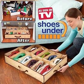 CostMad Shoe Underbed Under Bed Shoes Storage Space Saving Shoe Organizer Bag Box that Holds 12 pairs of Shoes