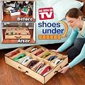 CostMad Shoe Underbed Under Bed Shoes Storage Space Saving Shoe Organizer Bag Box that Holds 12 pairs of Shoes