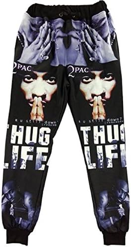 2015 New Unisex Hipster Thug Life Poster 3d Print Sweatpants Joggers Large
