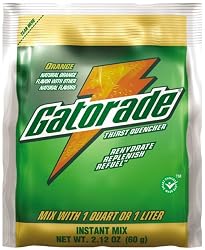 Gatorade Orange Powder, 2.12-Ounce Single Serve Pouches (Pack of 144)