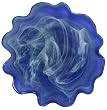 Colorful Recycled Art Glass Cobalt Blue Wave Rim Plate 13.75"D