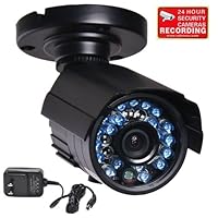VideoSecu CCTV Home Video Audio Surveillance IR Bullet Security Camera Day Night Vision Outdoor with 1/3' SONY CCD Built-in Microphone Wide Angle 20 Infrared LEDs Bonus Power Supply and Security Warning Decal M2R