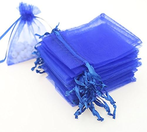 100pcs Champagne Eyelash Organza Drawstring Pouches Jewelry Party Wedding Favor Gift Bags 3.5"X4.3"