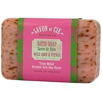 Savon et Cie Bath Soap, Wild Rose Petals, 1 bar